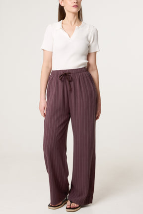 Pin Striped Elasticated Trousers