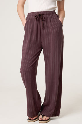 Pin Striped Elasticated Trousers