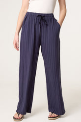 Pin Striped Elasticated Trousers