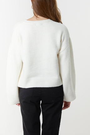 Button Through Knit Cardigan