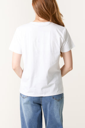 'Cherries' Embellished Leopard Print T-Shirt