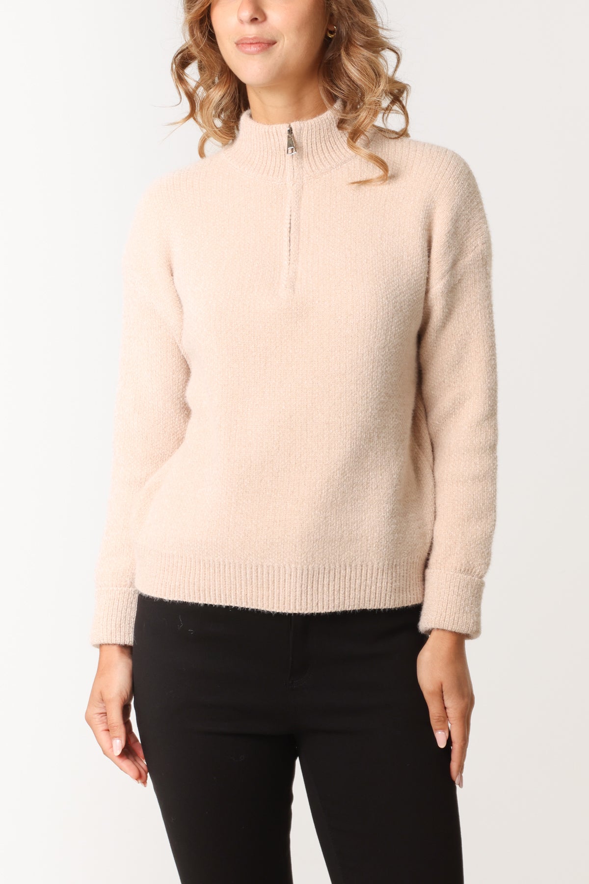 Half-Zip Collar Knit Jumper