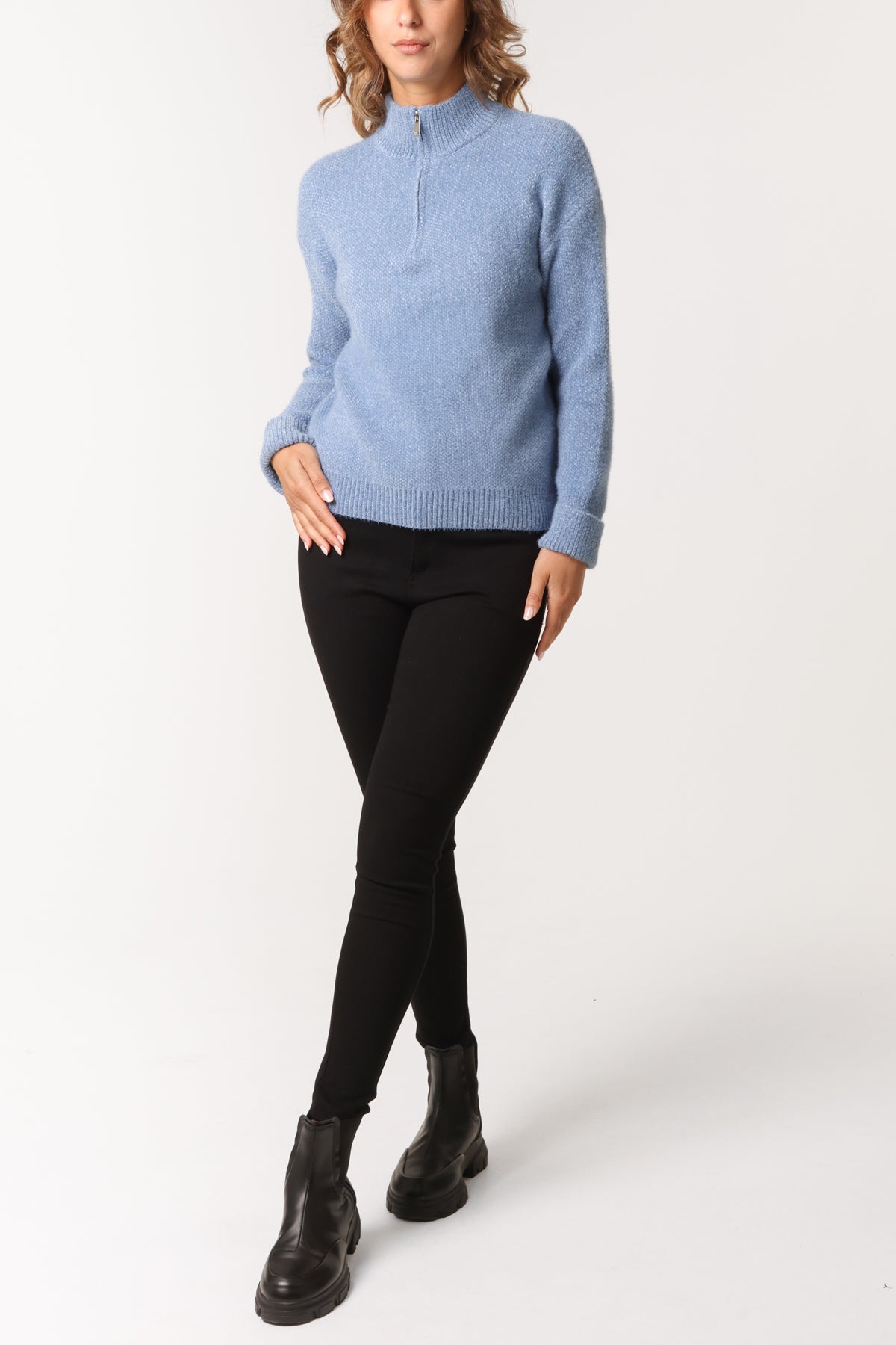 Half-Zip Collar Knit Jumper