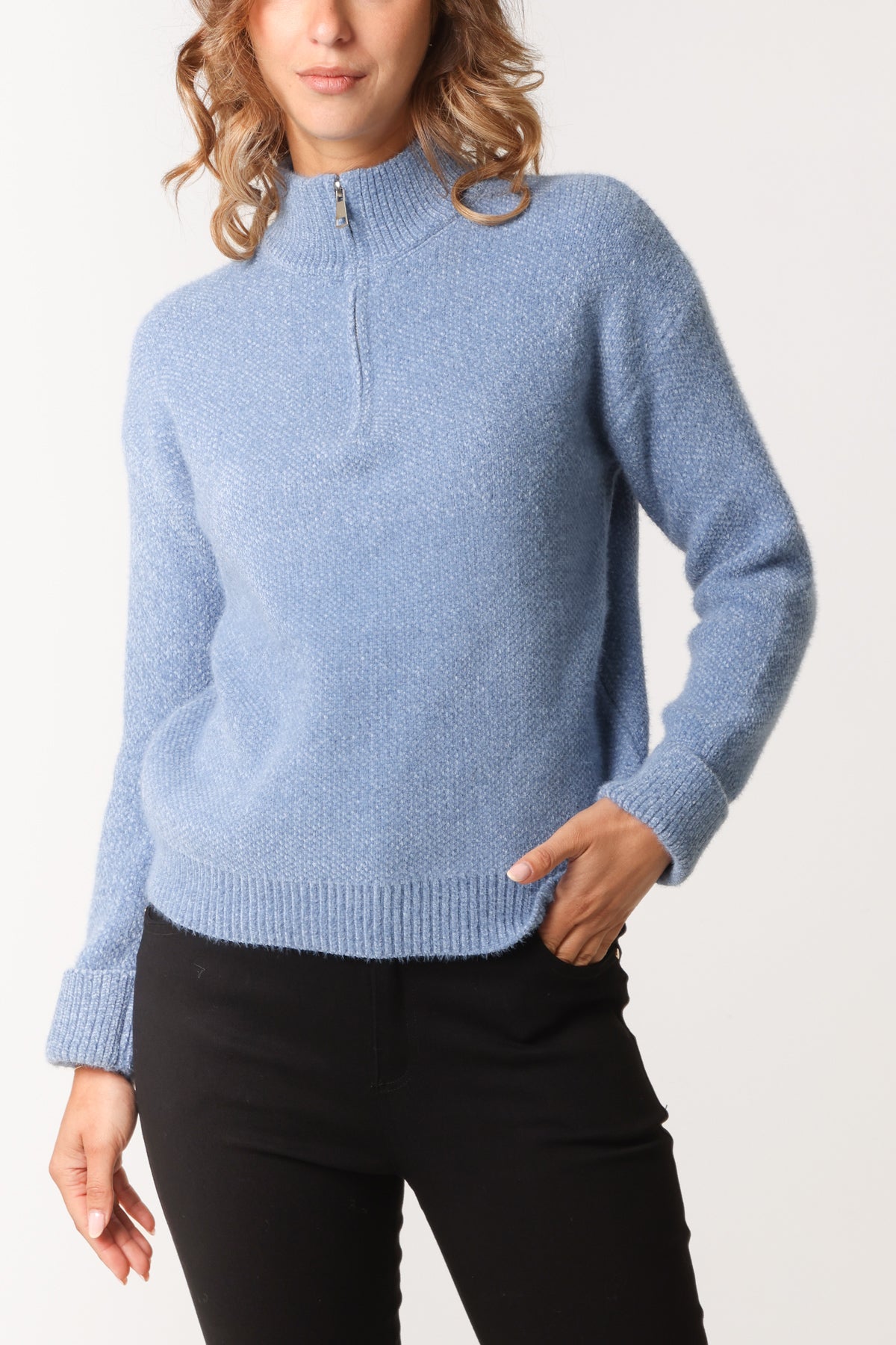 Half-Zip Collar Knit Jumper