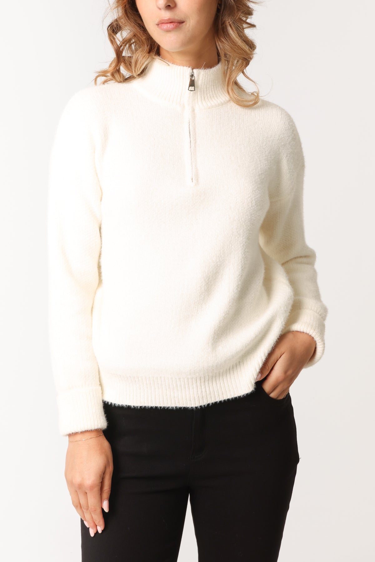 Half-Zip Collar Knit Jumper