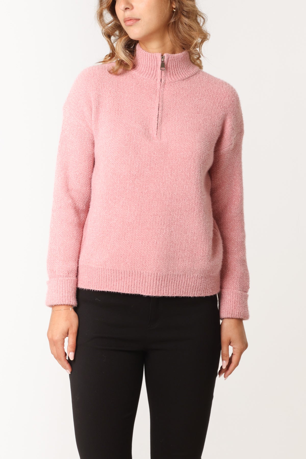Half-Zip Collar Knit Jumper