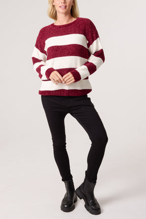 Stripe Textured Cosy Knit Jumper