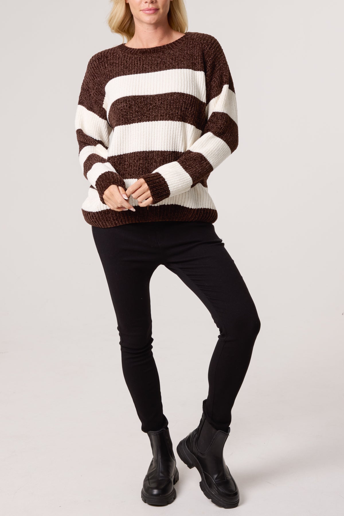 Stripe Textured Cosy Knit Jumper