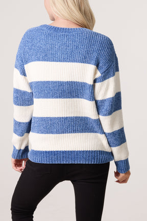 Stripe Textured Cosy Knit Jumper