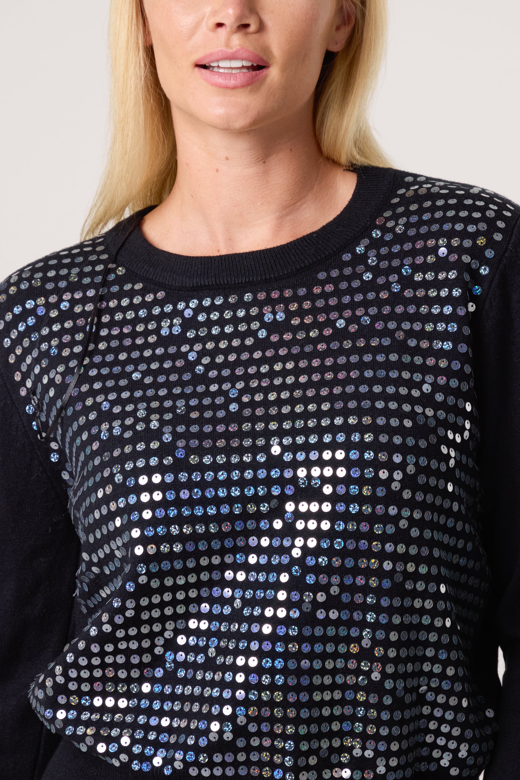 Sequin Crew Neck Knit Jumpers