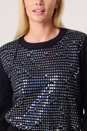 Sequin Crew Neck Knit Jumpers