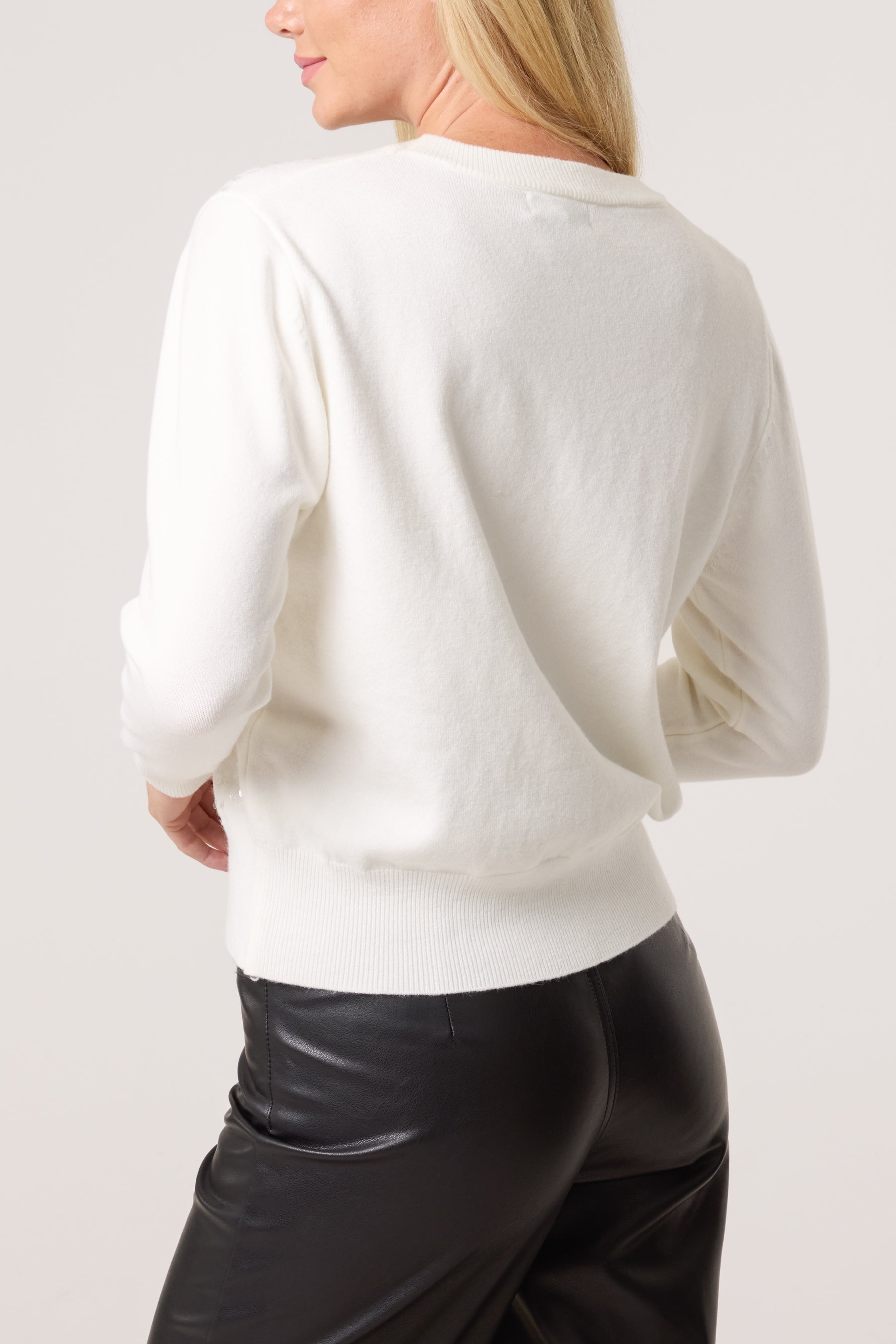 Sequin Crew Neck Knit Jumpers