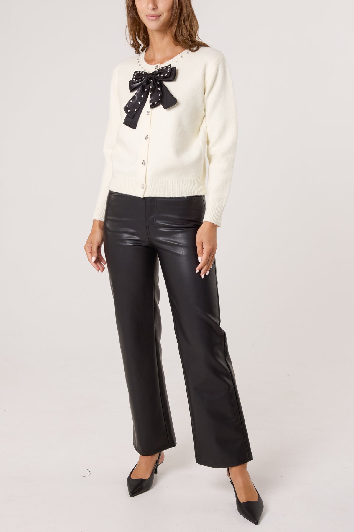 Embellished Diamante Bow Cardigan