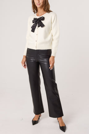 Embellished Diamante Bow Cardigan