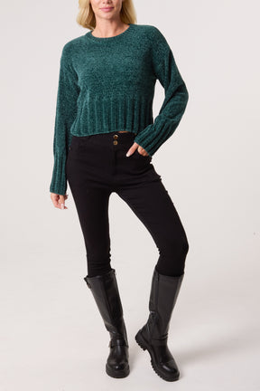 Soft Ribbed Cropped Edge Jumper