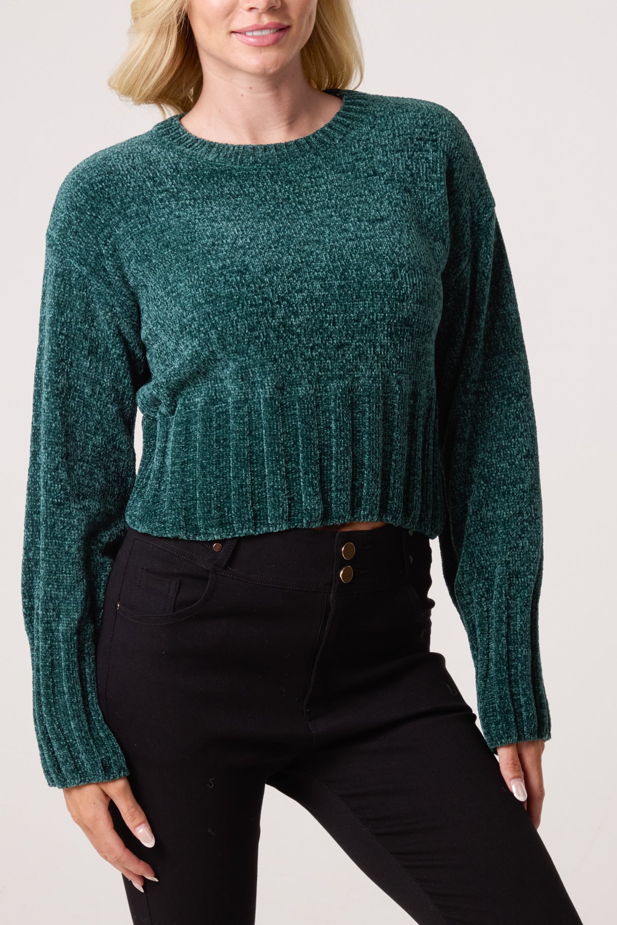 Soft Ribbed Cropped Edge Jumper