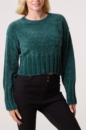 Soft Ribbed Cropped Edge Jumper