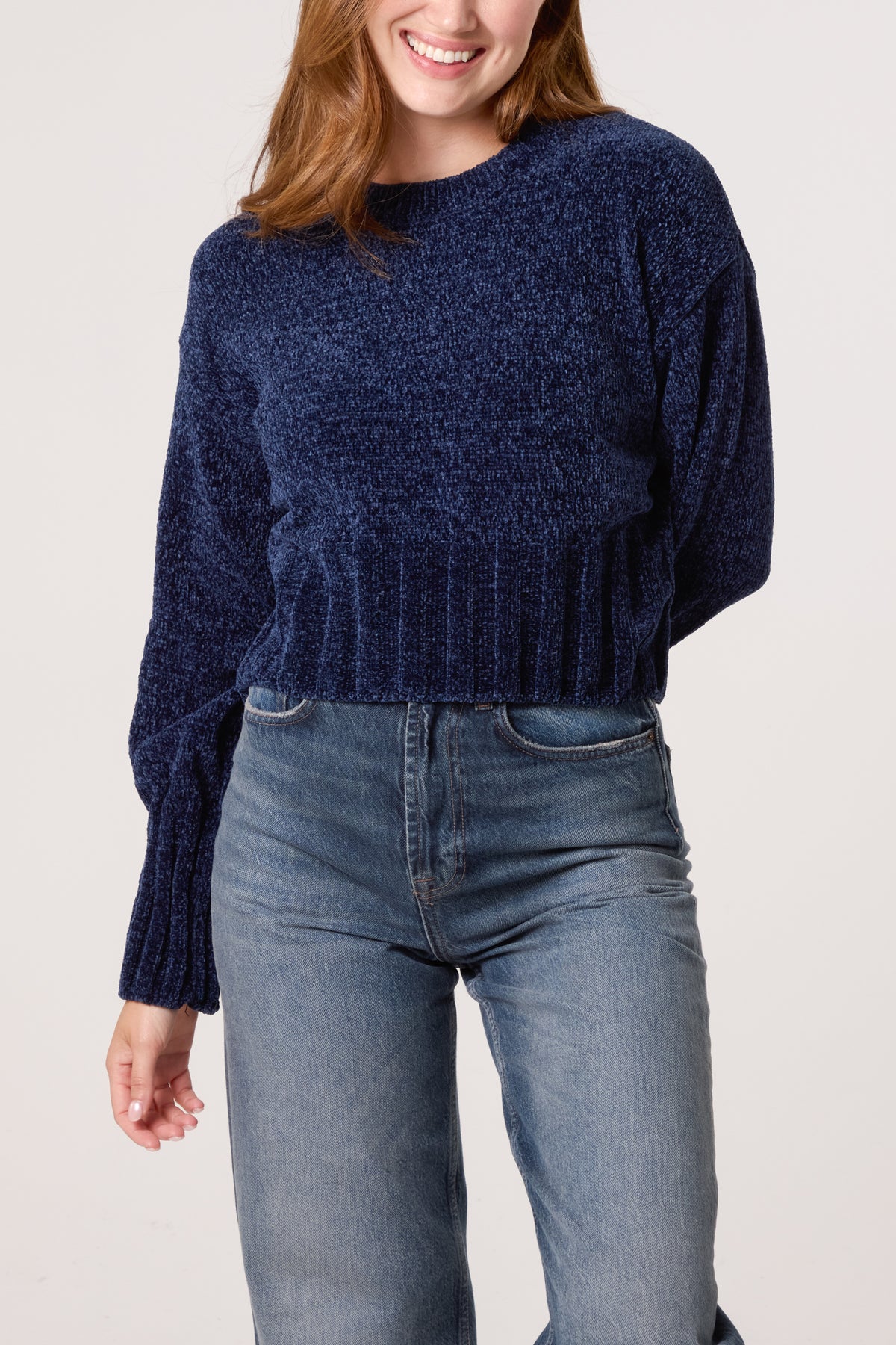 Soft Ribbed Cropped Edge Jumper