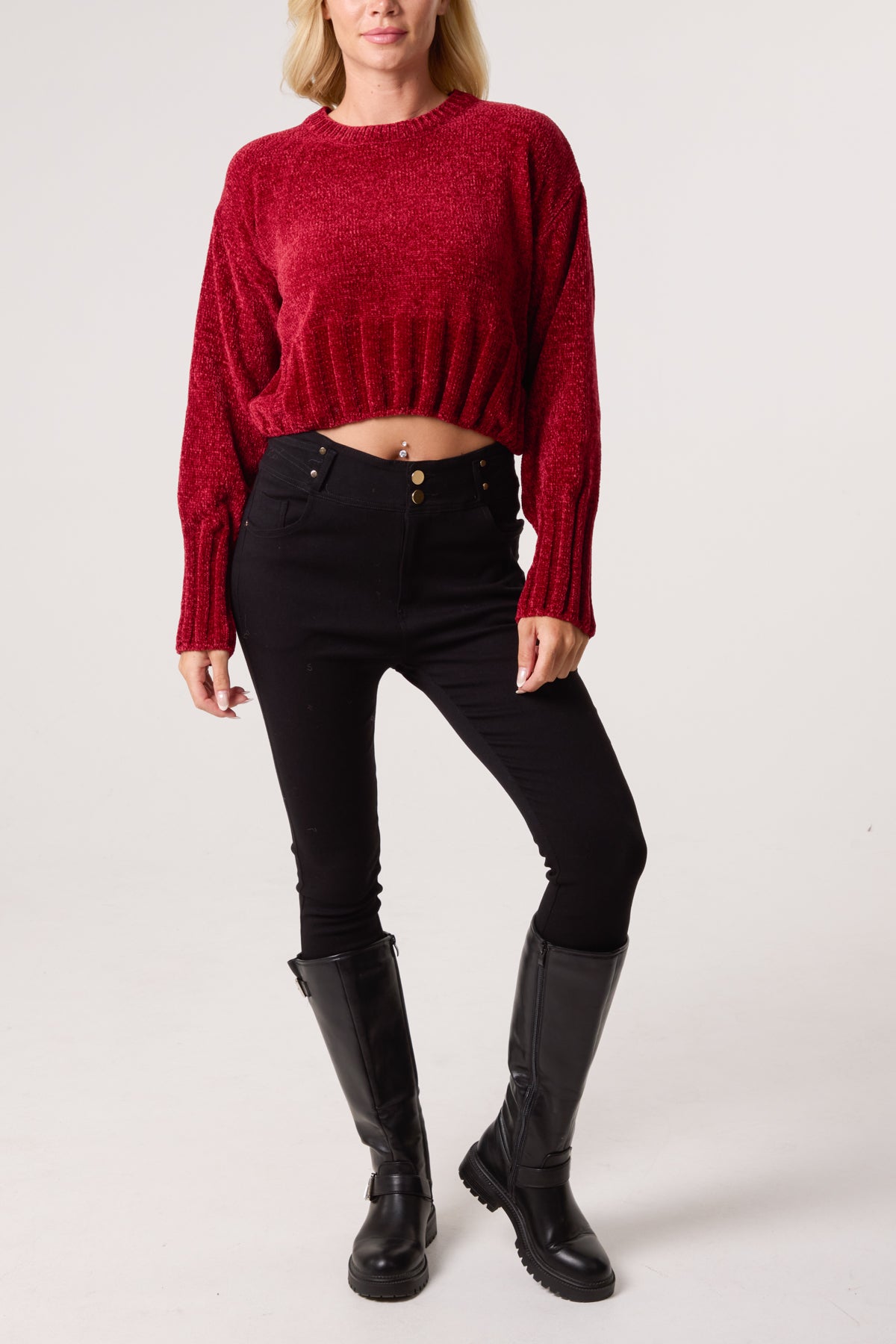 Soft Ribbed Cropped Edge Jumper