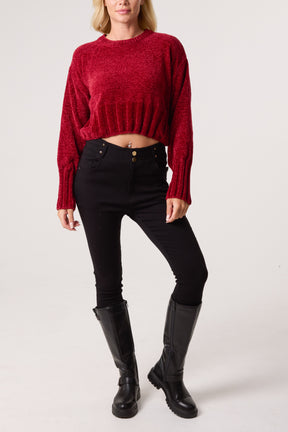 Soft Ribbed Cropped Edge Jumper