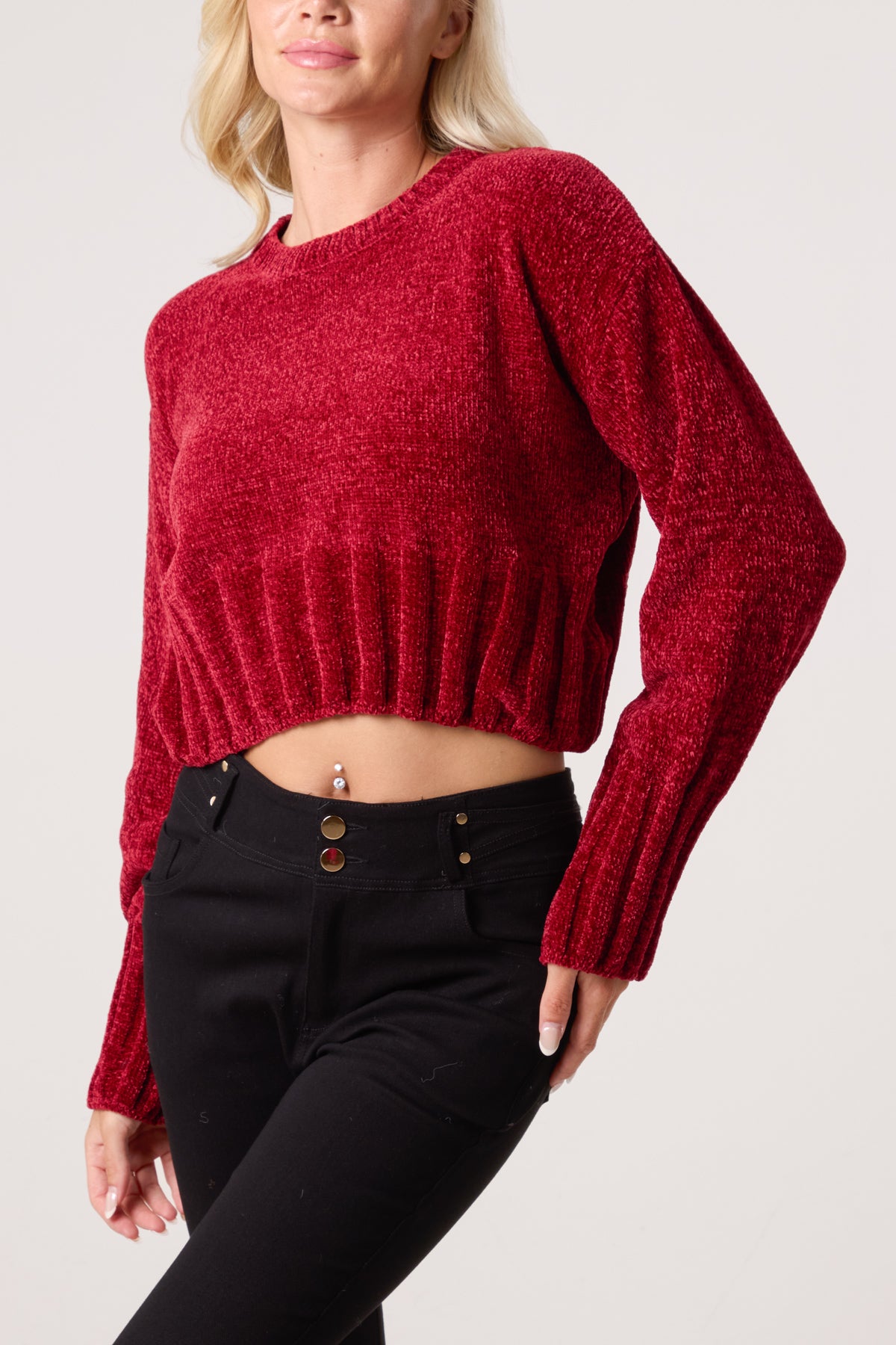 Soft Ribbed Cropped Edge Jumper