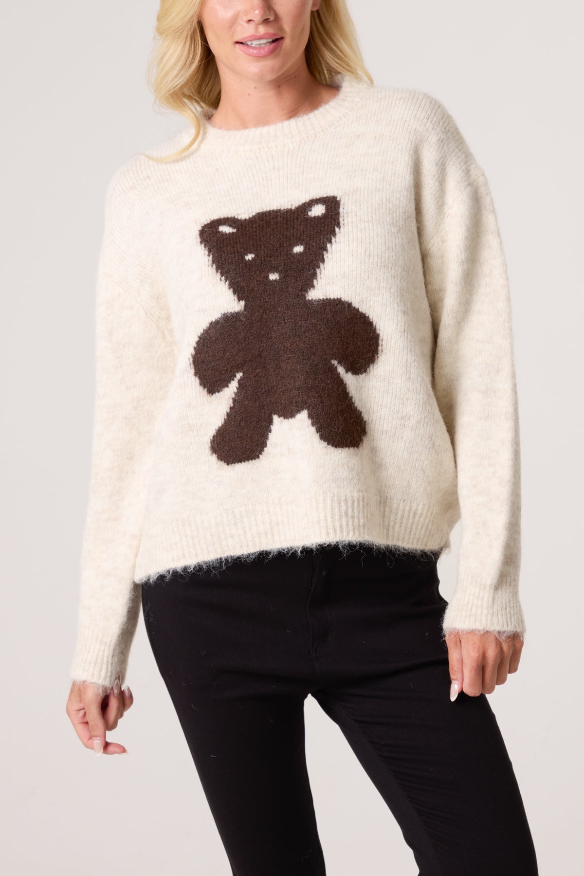 Crew Neck Knit Bear Jumper