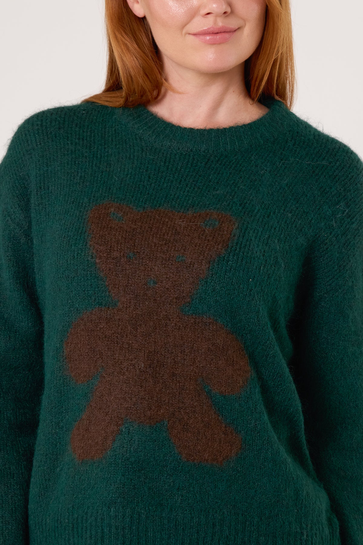 Crew Neck Knit Bear Jumper