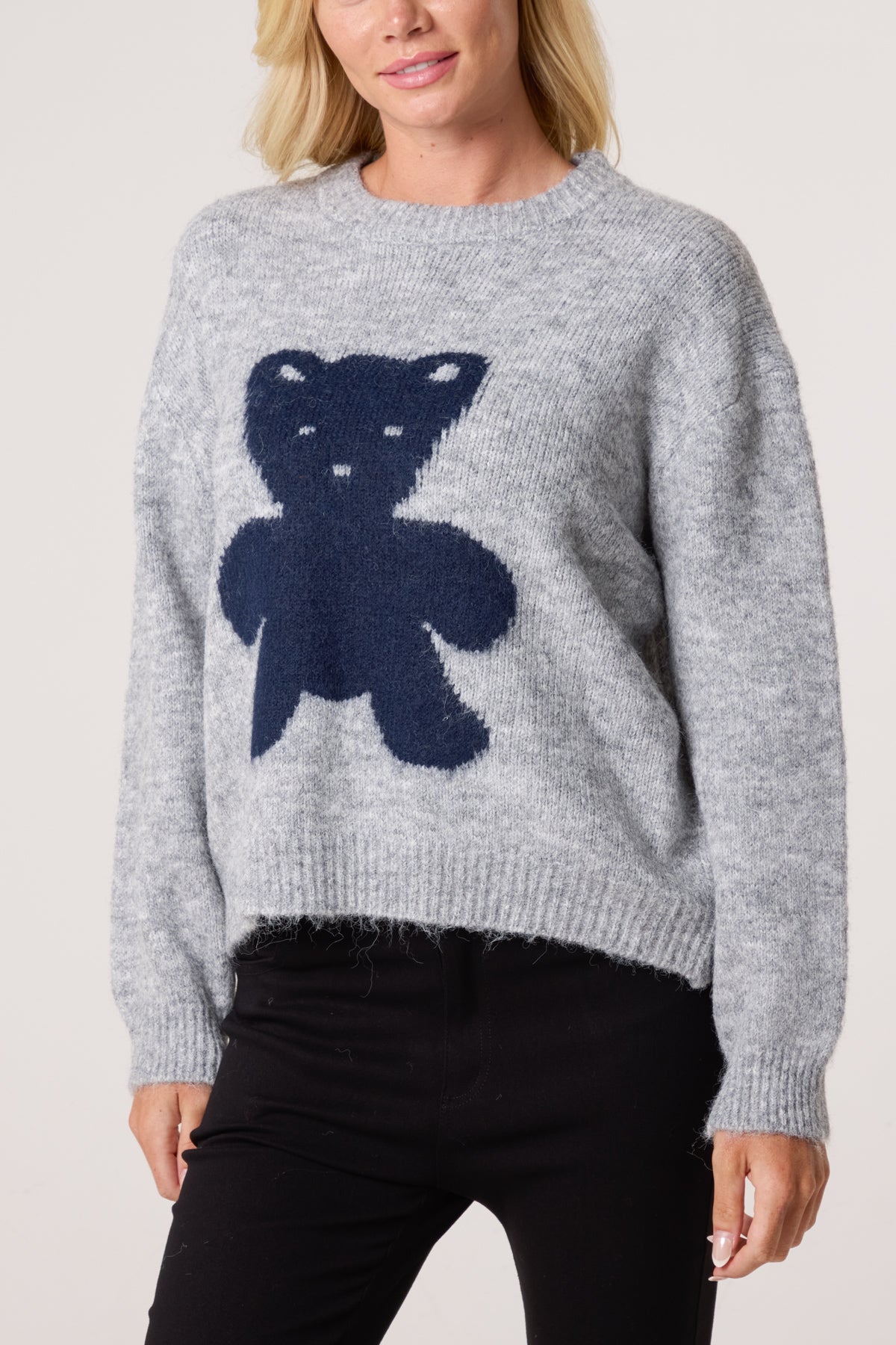 Crew Neck Knit Bear Jumper