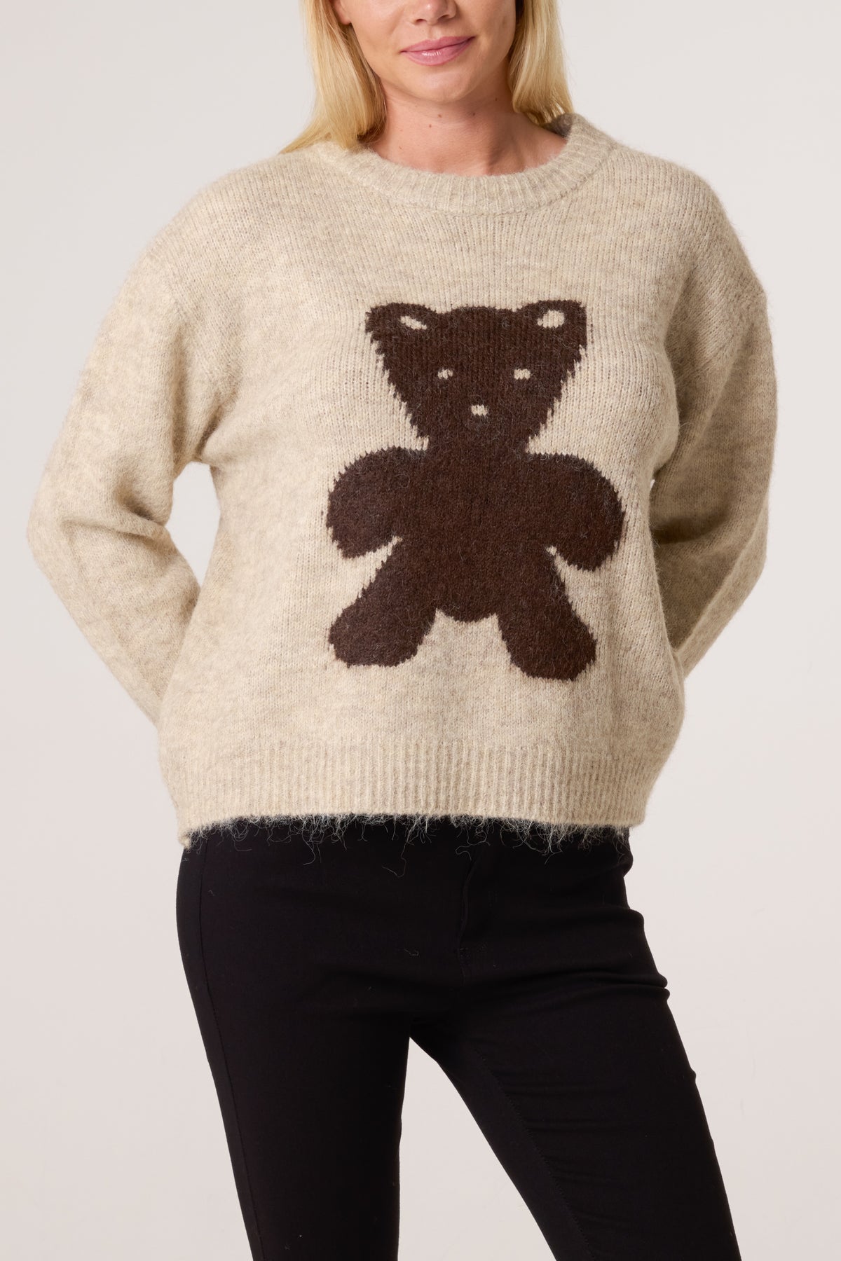Crew Neck Knit Bear Jumper