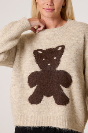 Crew Neck Knit Bear Jumper