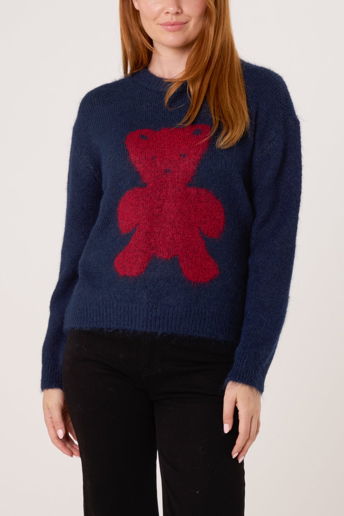 Crew Neck Knit Bear Jumper