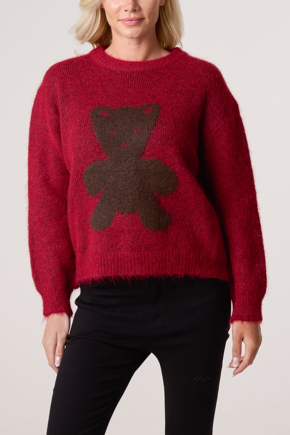 Crew Neck Knit Bear Jumper