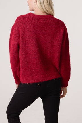 Crew Neck Knit Bear Jumper