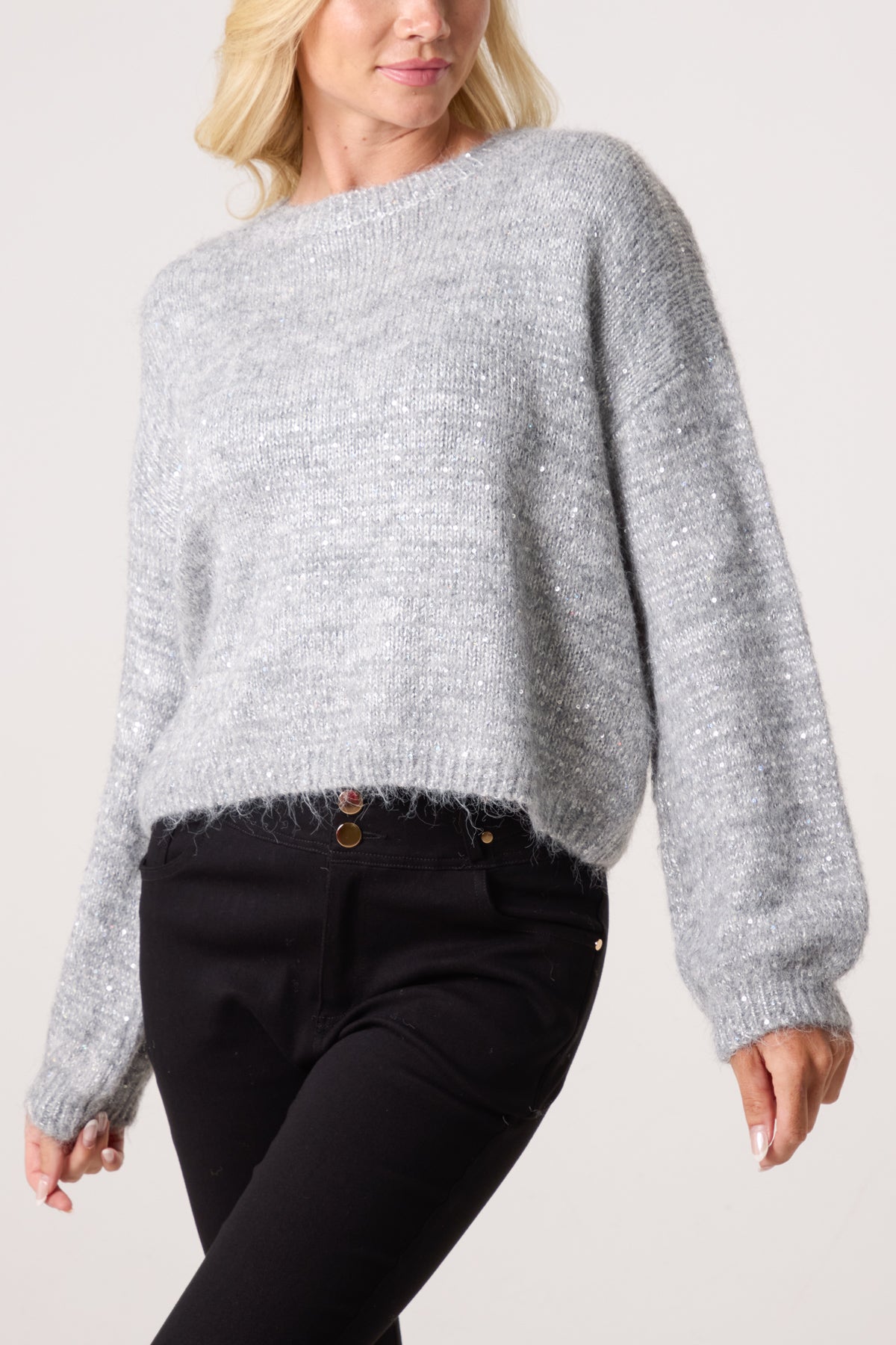 Sequin Embellished Knit Jumper