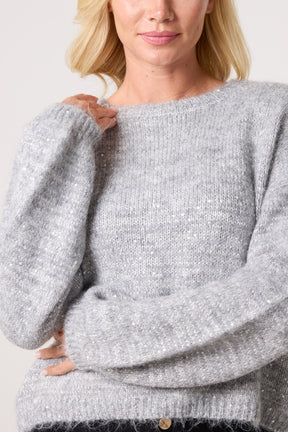 Sequin Embellished Knit Jumper