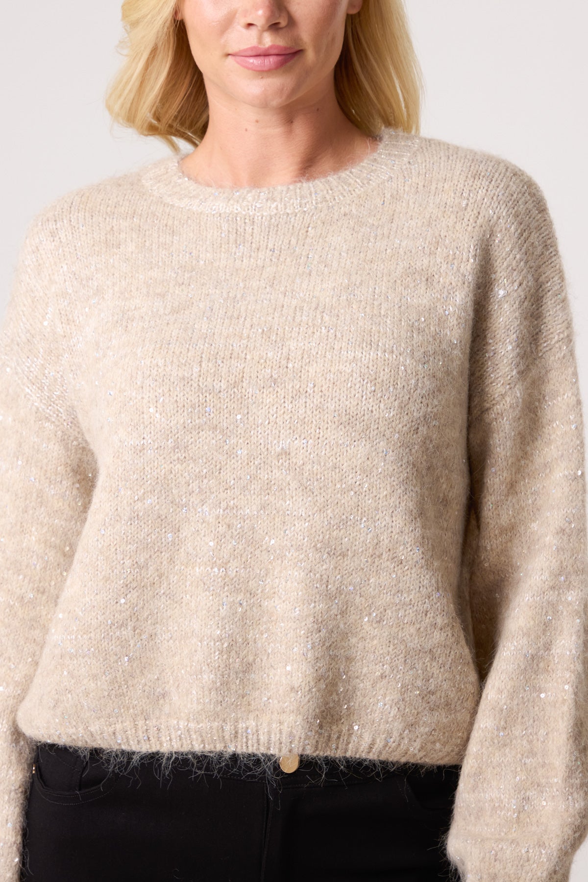Sequin Embellished Knit Jumper