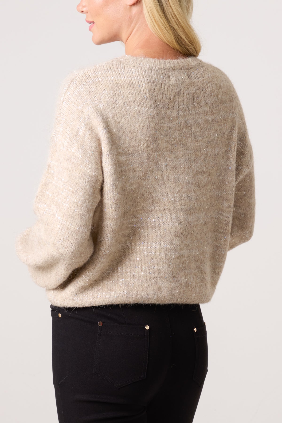 Sequin Embellished Knit Jumper