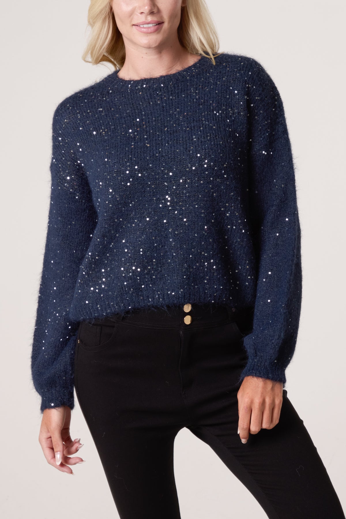Sequin Embellished Knit Jumper