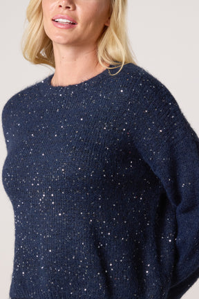 Sequin Embellished Knit Jumper