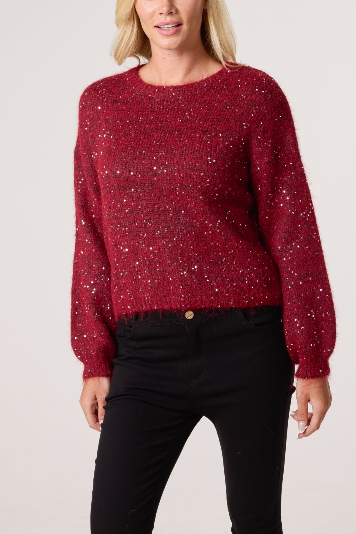 Sequin Embellished Knit Jumper