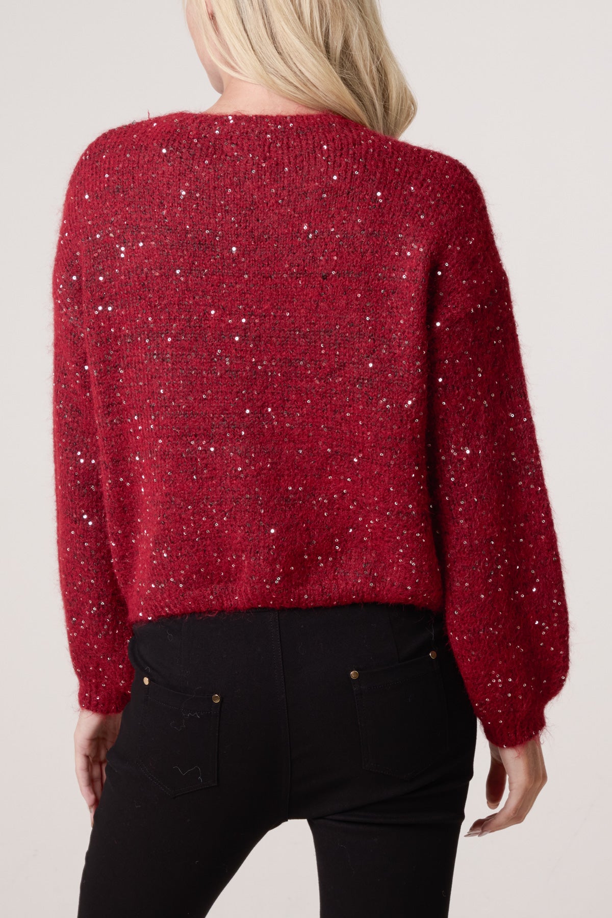 Sequin Embellished Knit Jumper