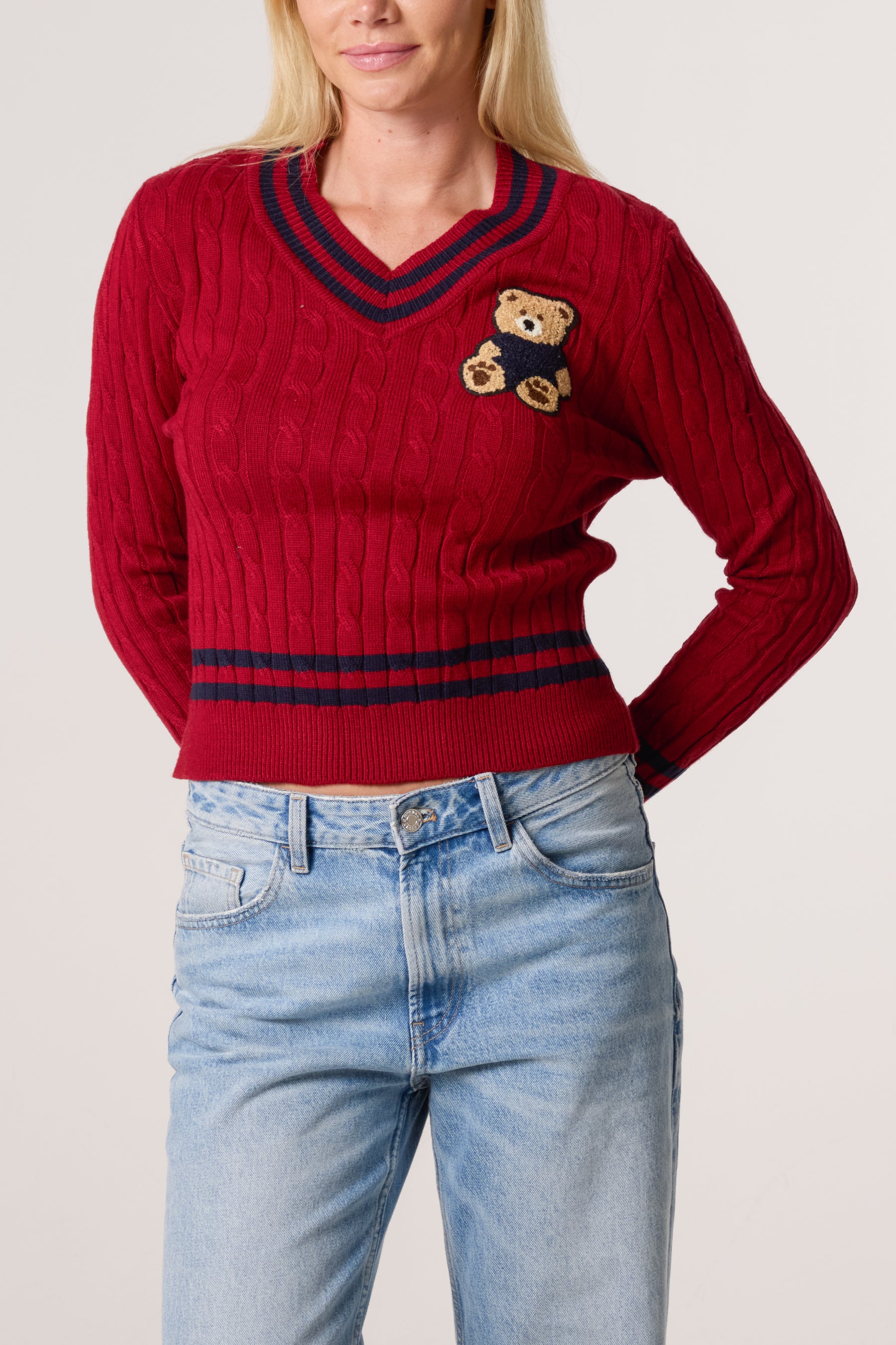Teddy Bear Cricket Knit Jumper