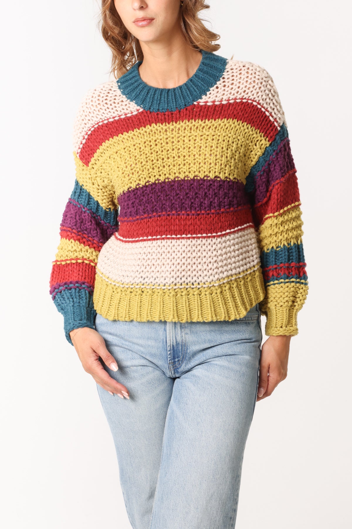 Striped Chunky Knitted Jumper