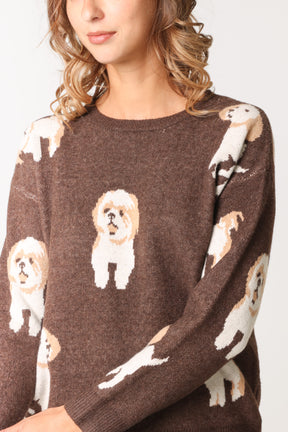 Jacquard Shih Tzu Dog Knitted Jumper