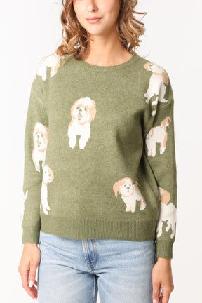 Jacquard Shih Tzu Dog Knitted Jumper
