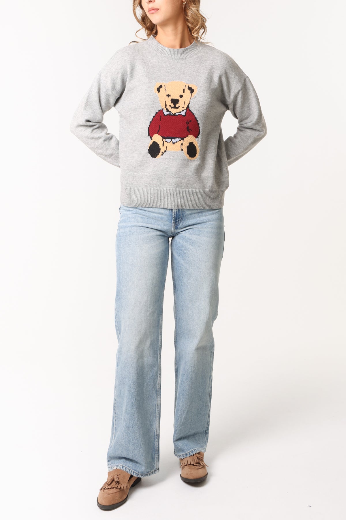 Jacquard Sweater Teddy Bear Jumper