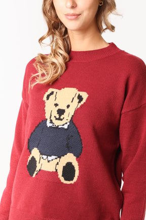 Jacquard Sweater Teddy Bear Jumper