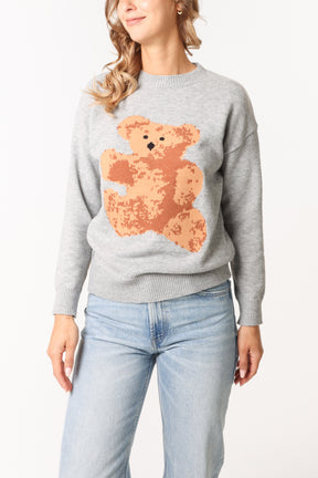 Jacquard Crew Neck Bear Jumper