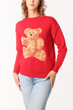 Jacquard Crew Neck Bear Jumper