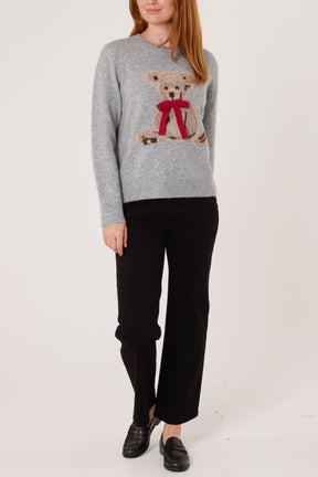 Bow Teddy Bear Jacquard Jumper
